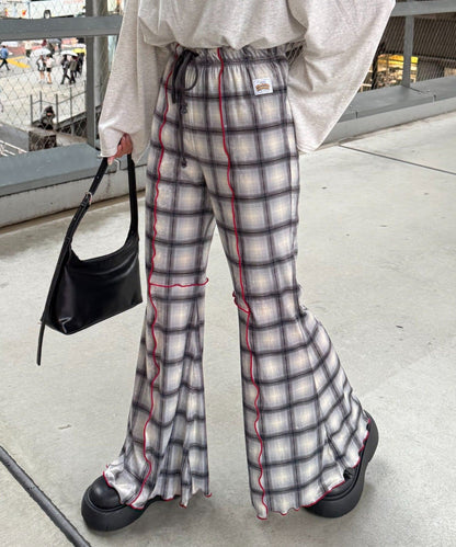 HELLO.SANFRANCISCO 格紋mellow喇叭褲