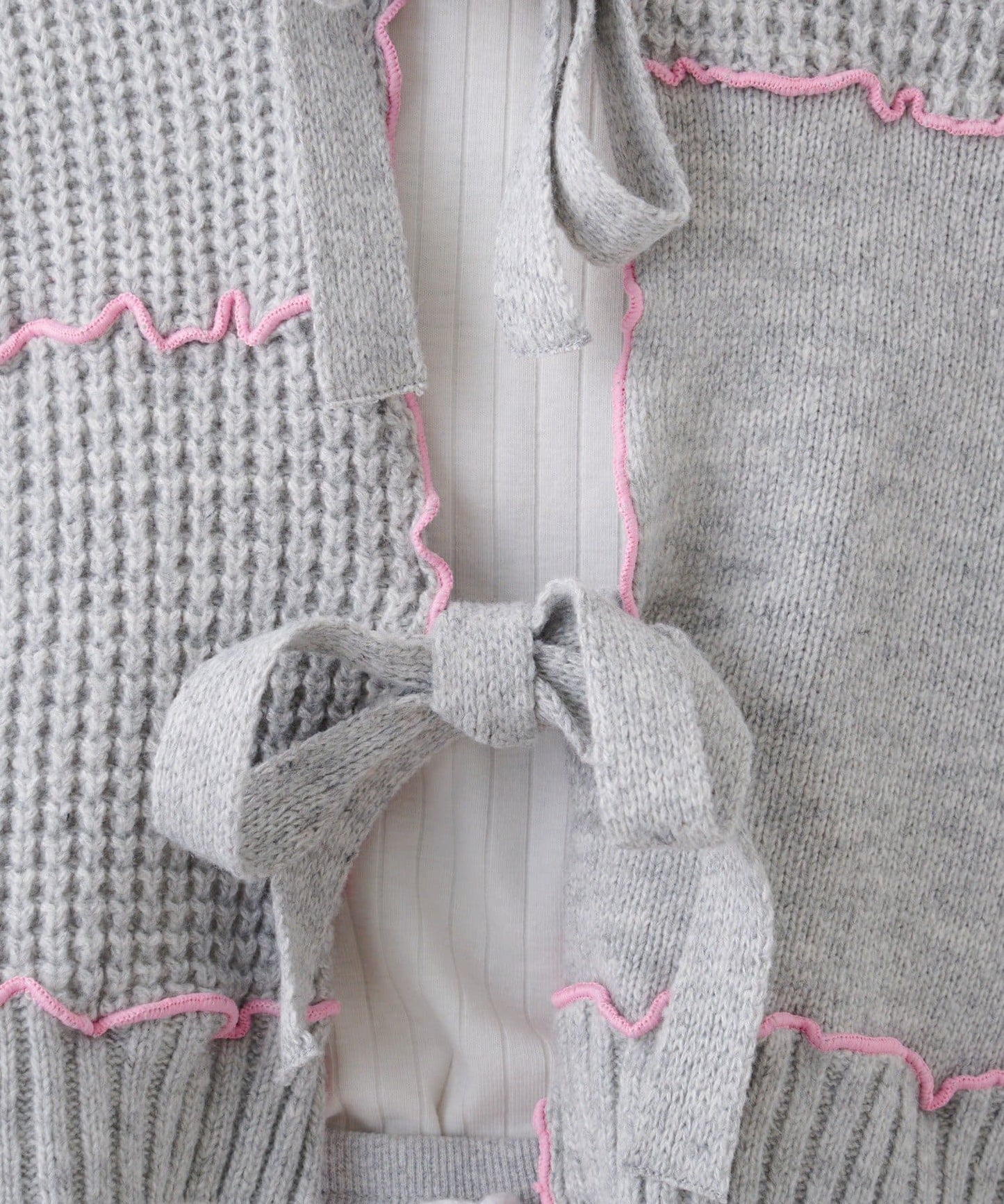 HELLO.SANFRANCISCO 拼色 mellow patchwork hoodie cardigan