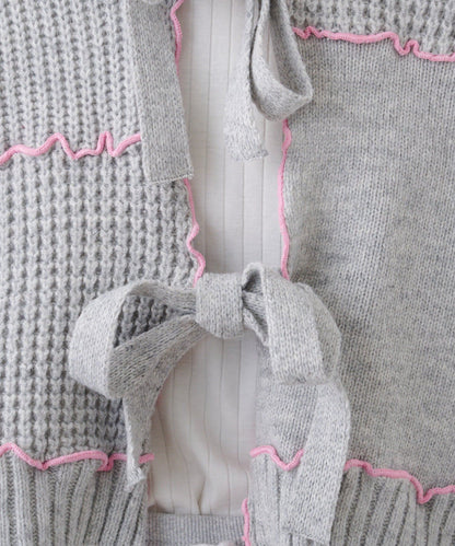 HELLO.SANFRANCISCO 拼色 mellow patchwork hoodie cardigan