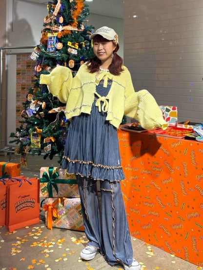 HELLO.SANFRANCISCO 拼色 mellow patchwork hoodie cardigan