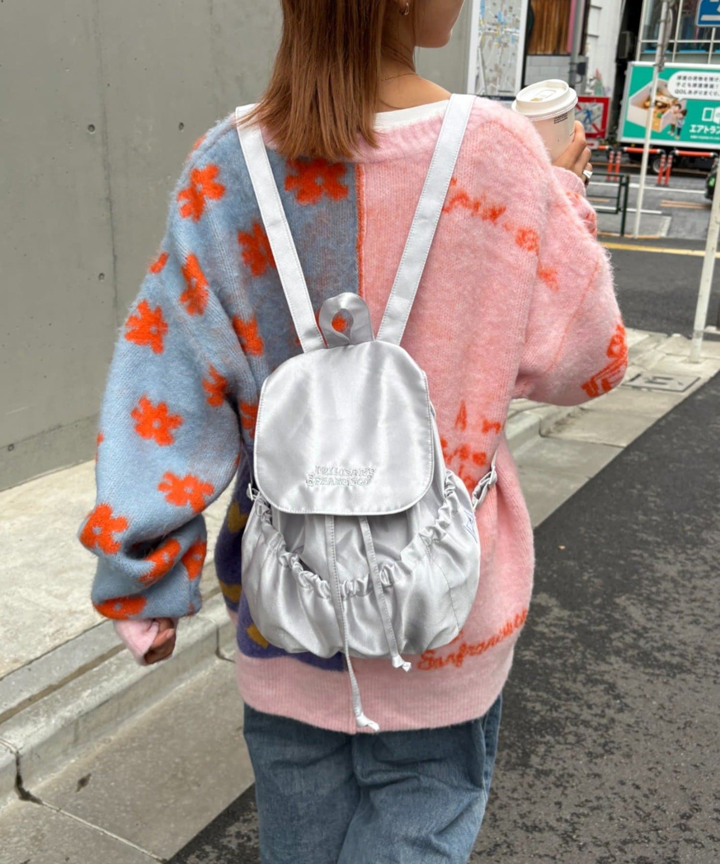 HELLO.SANFRANCISCO 拼接心心紐扣 cardigan