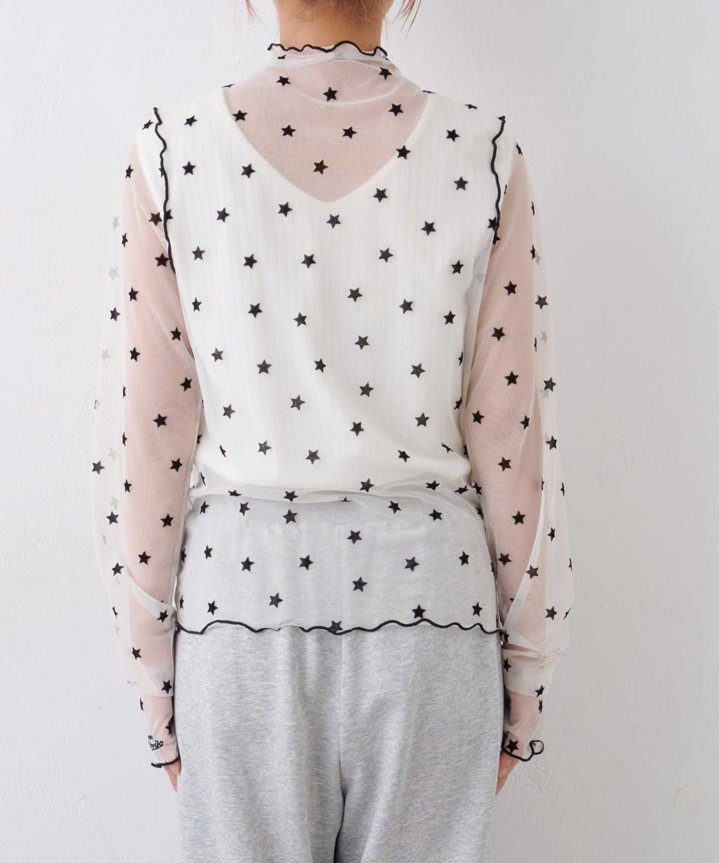 HELLO.SANFRANCISCO 星星 print sheer tops💫