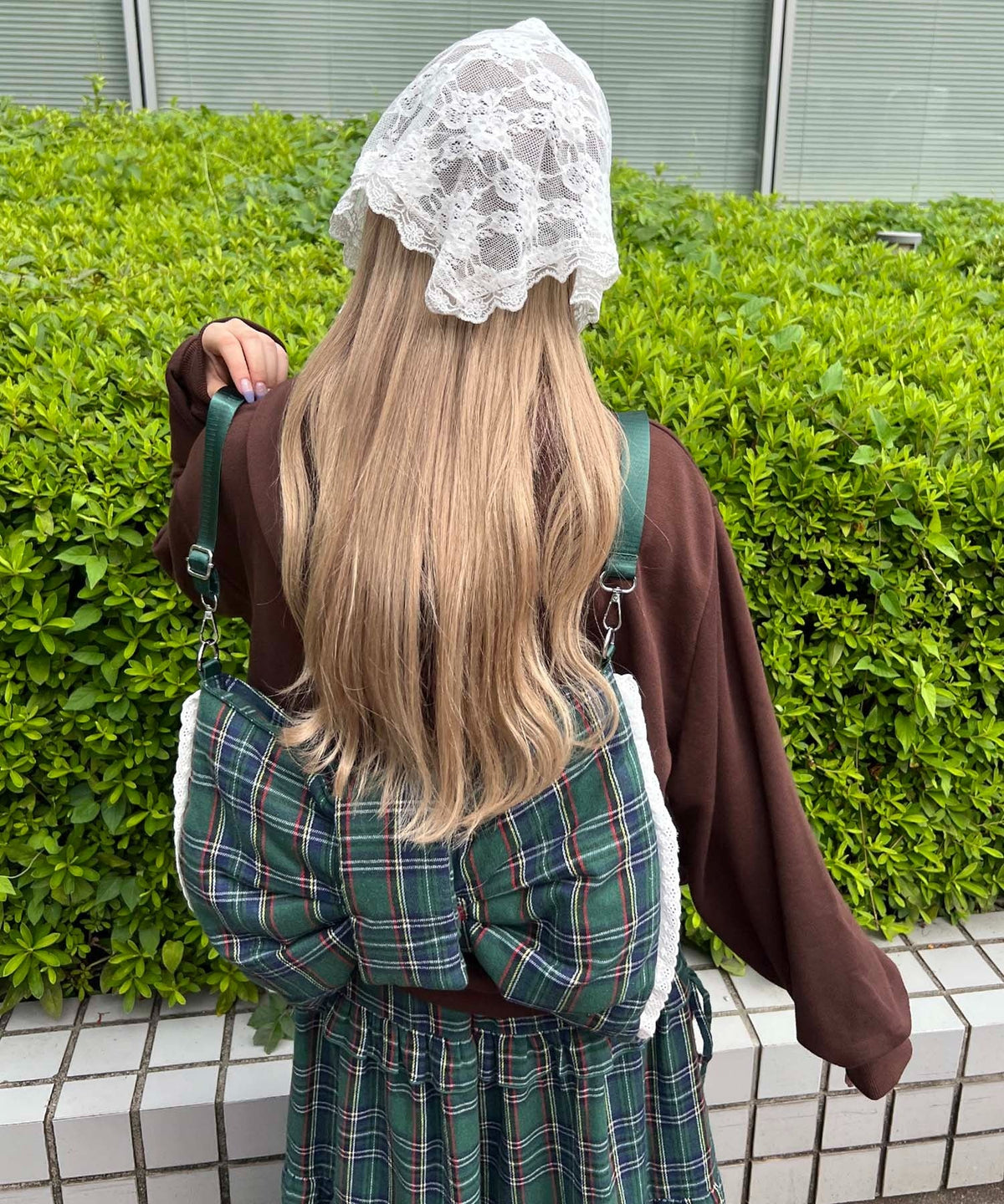 タータンチェック3WAYリボンバッグ
