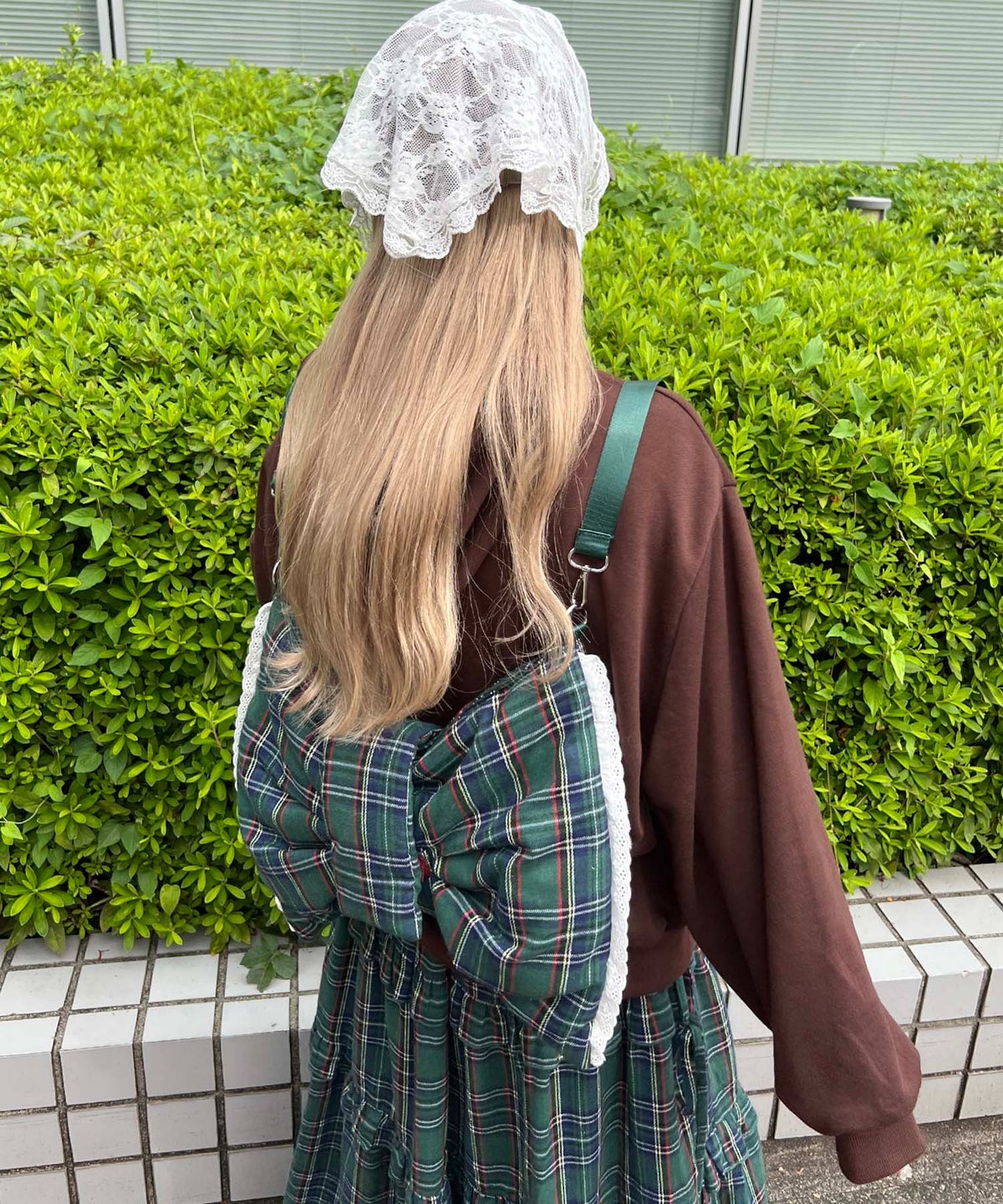 タータンチェック3WAYリボンバッグ