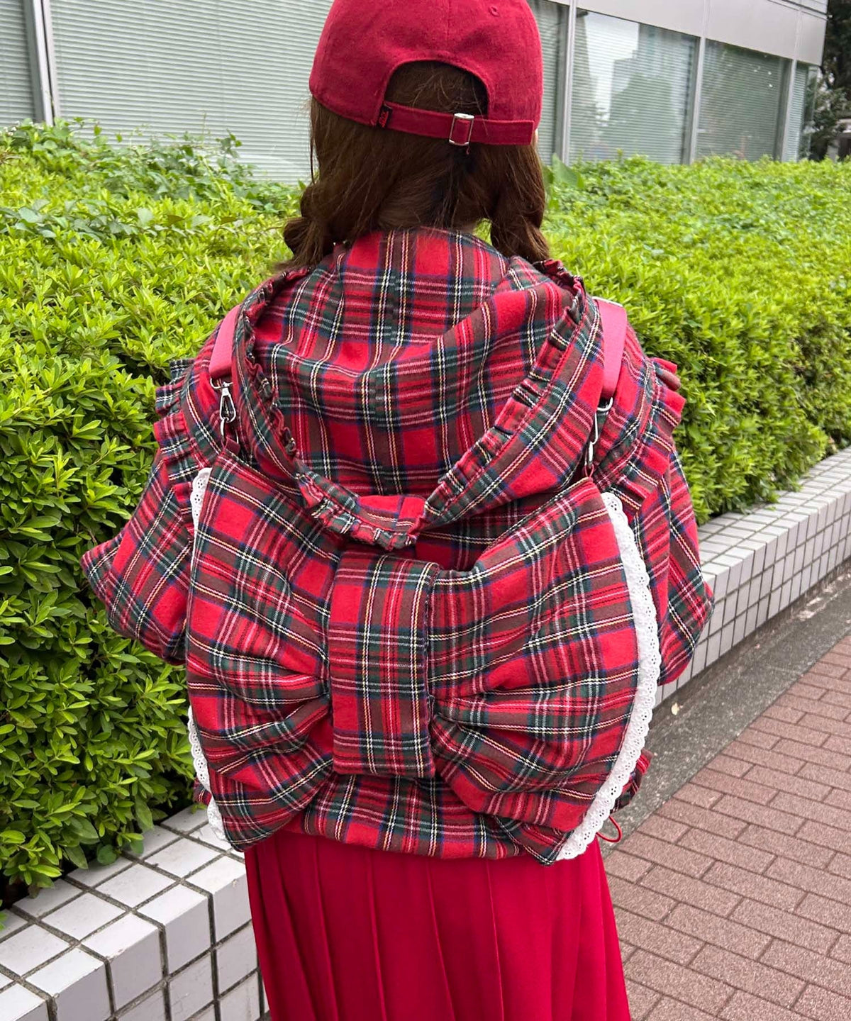 タータンチェック3WAYリボンバッグ