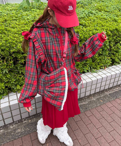タータンチェック3WAYリボンバッグ