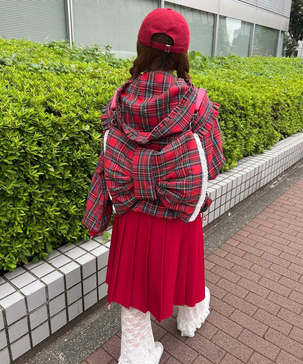 タータンチェック3WAYリボンバッグ