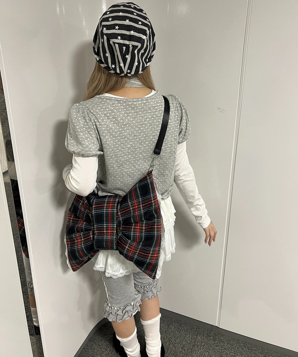 タータンチェック3WAYリボンバッグ