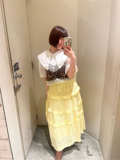 w closet 格紋Lace吊帶