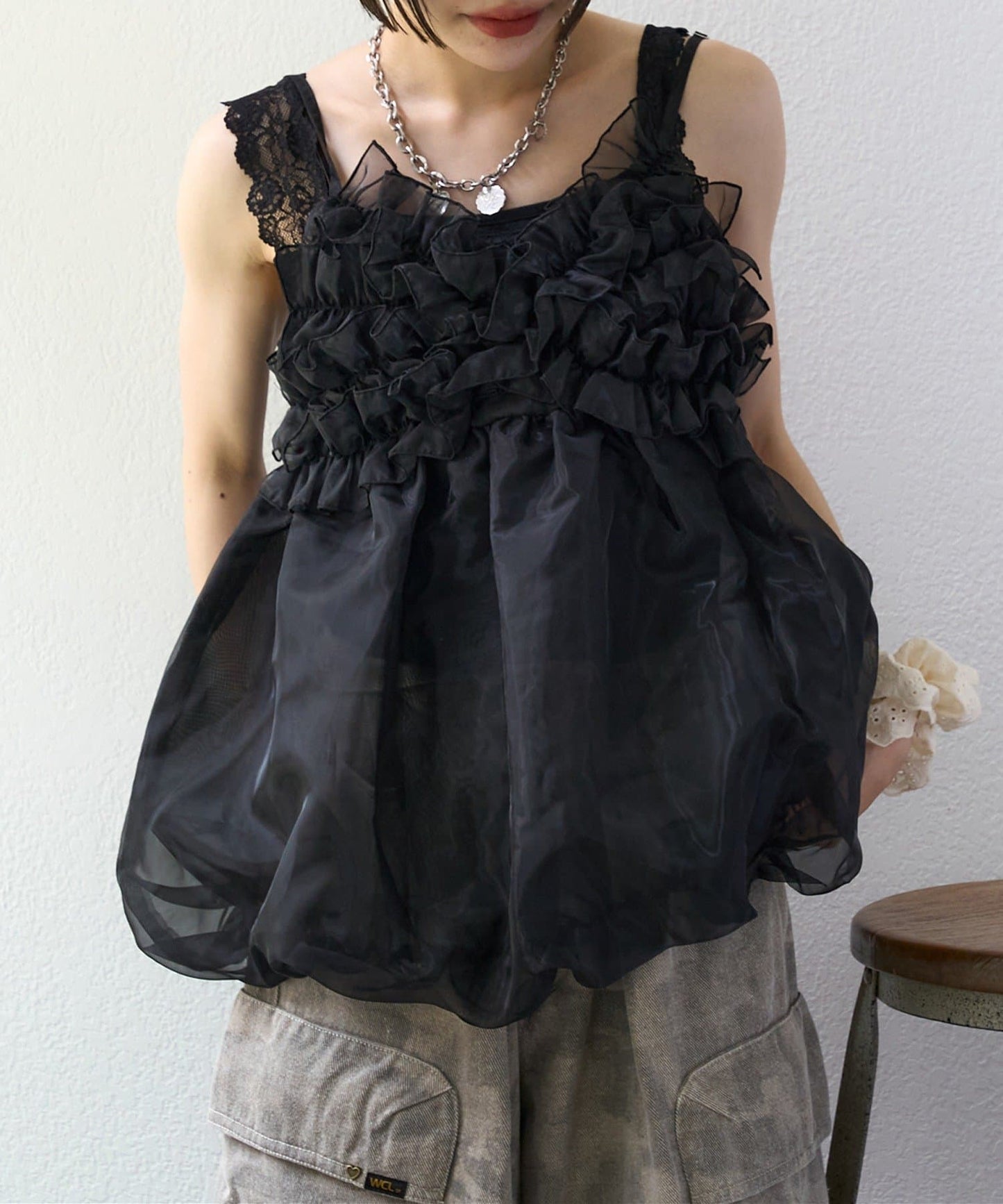 [大人氣] w closet sheer 氣球吊帶背心