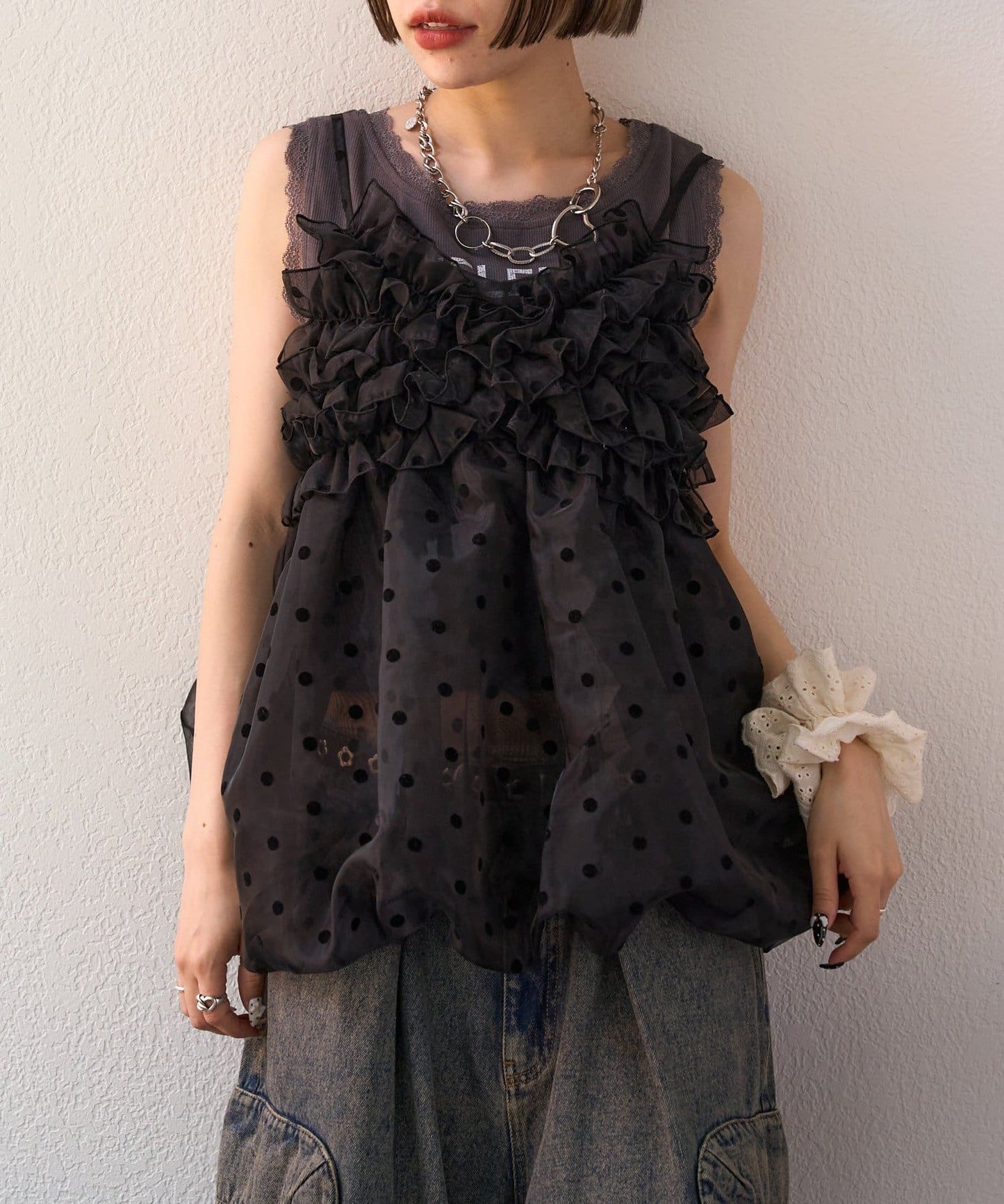 [大人氣] w closet sheer 氣球吊帶背心