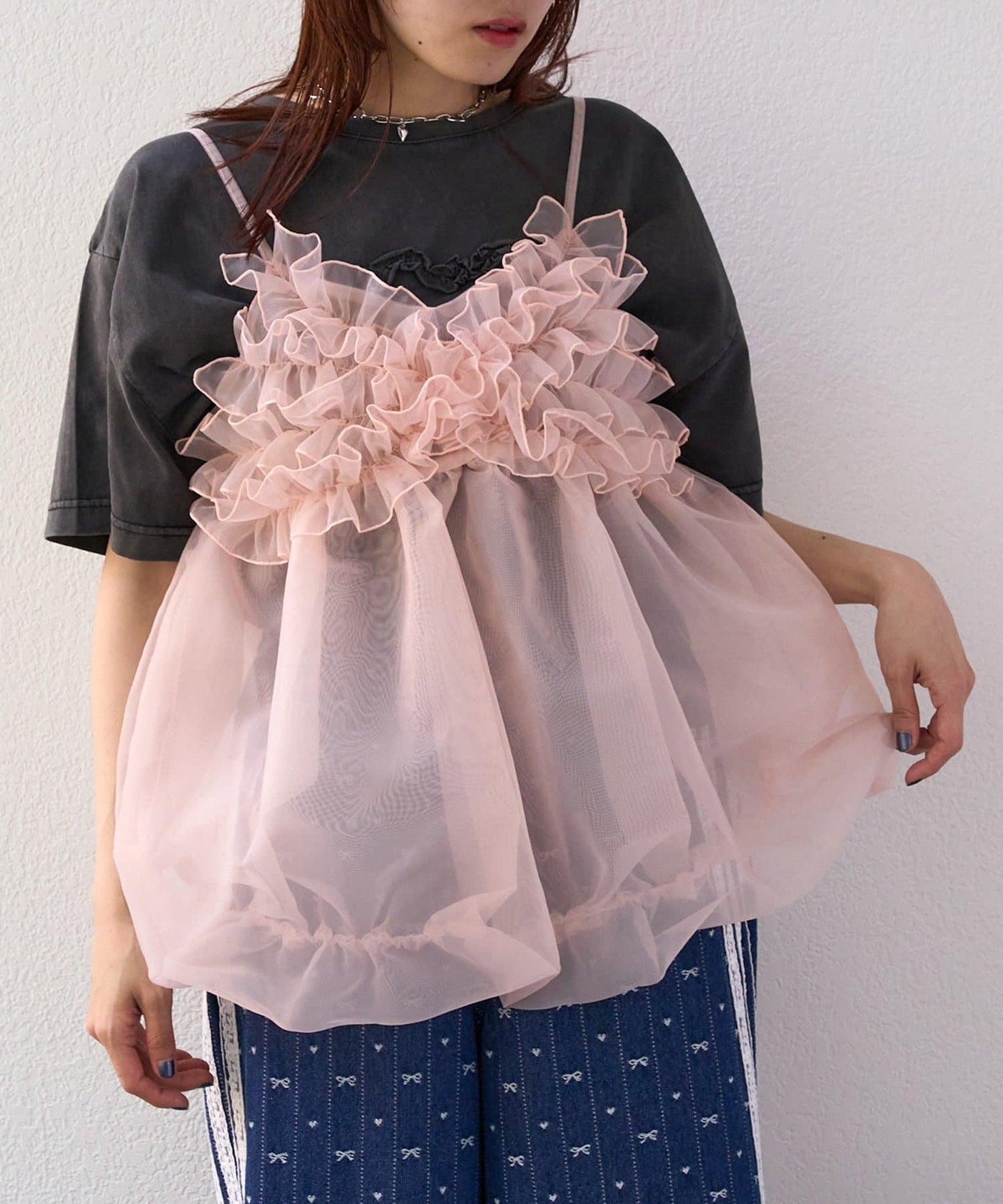 [大人氣] w closet sheer 氣球吊帶背心