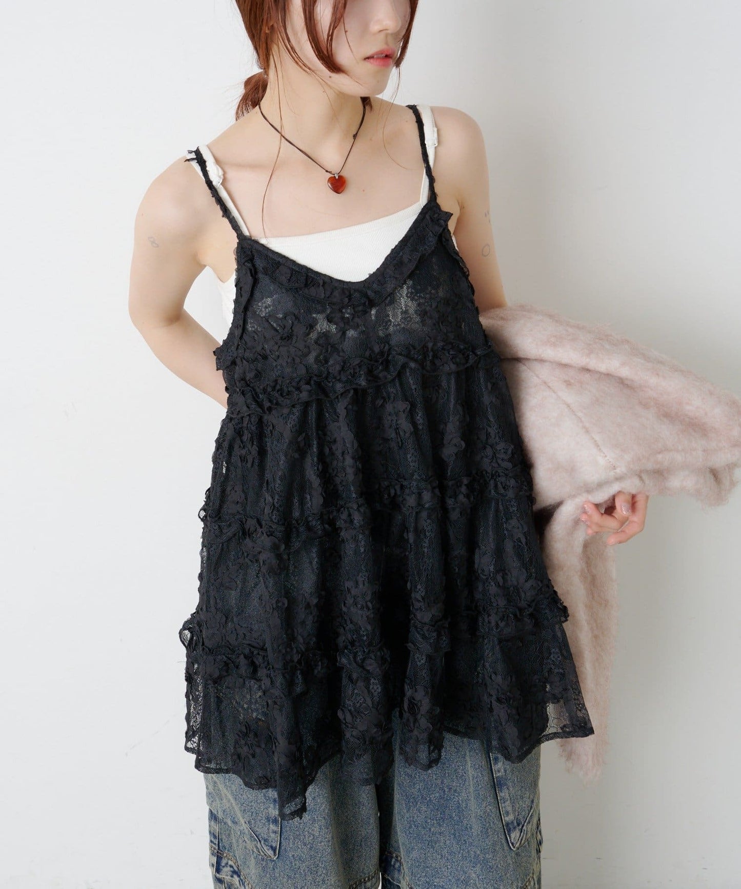 w closet 3D lace mini cami dress