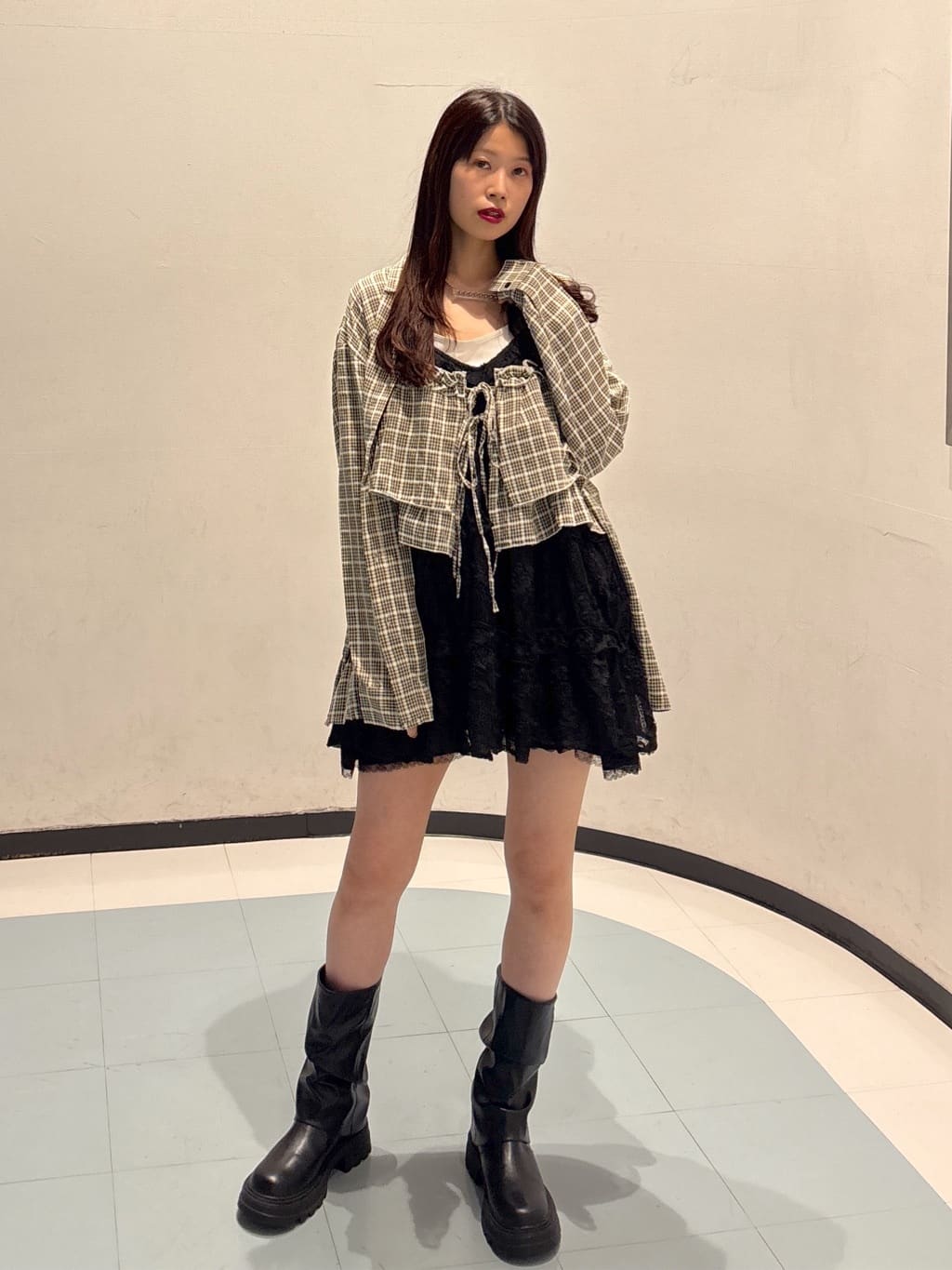 w closet 3D lace mini cami dress