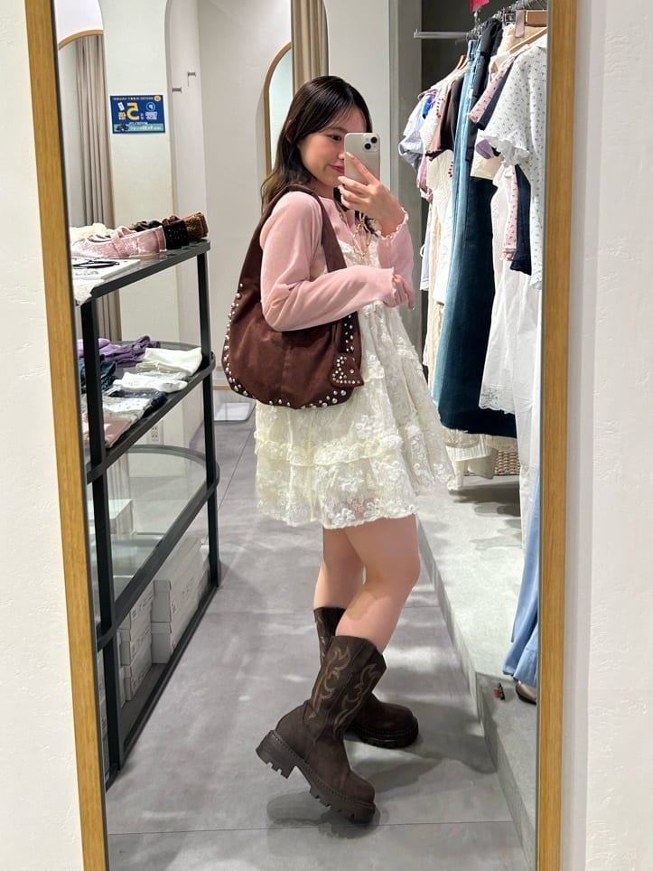 w closet 3D lace mini cami dress