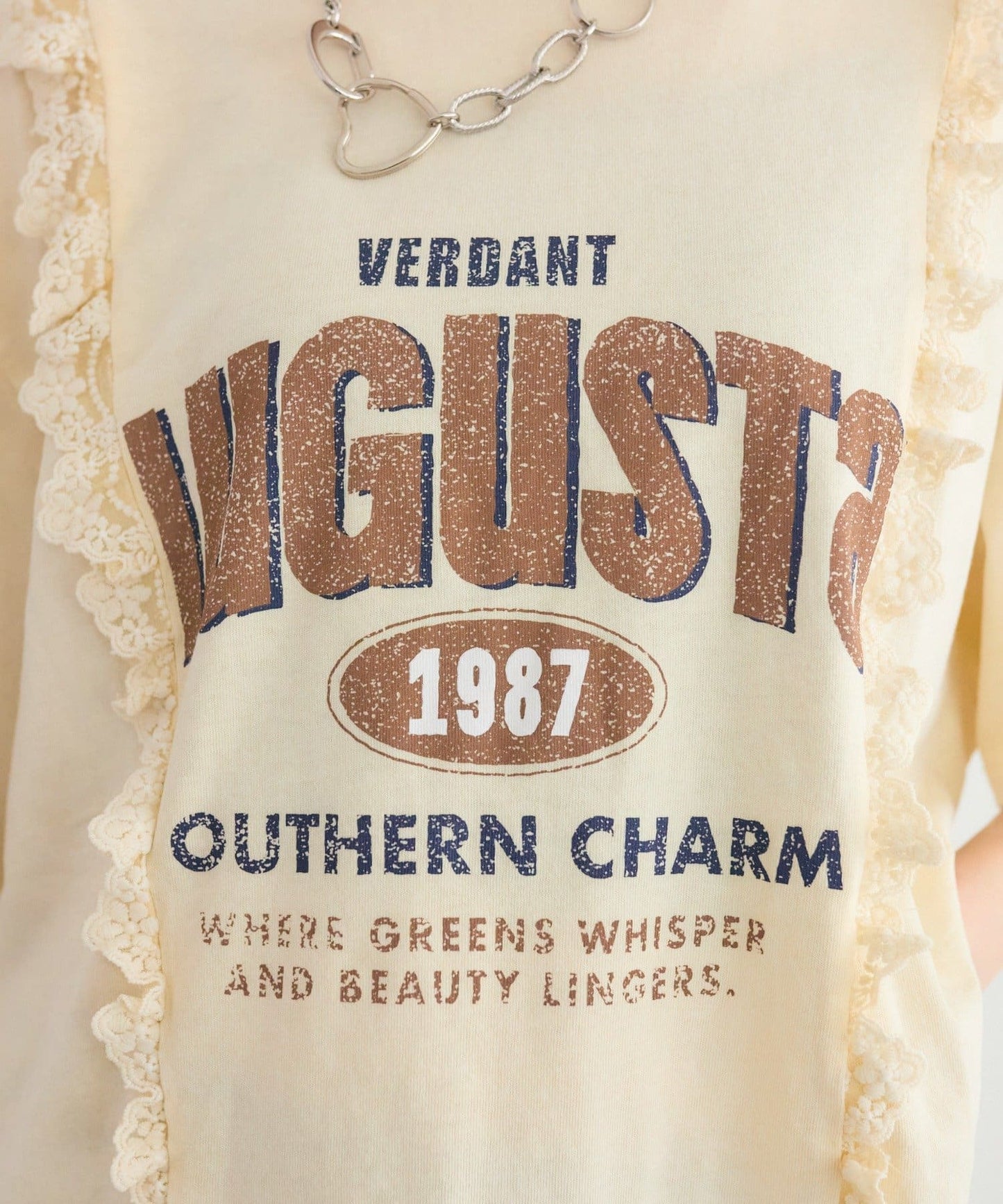 w closet Logo拼Lace vintage tee