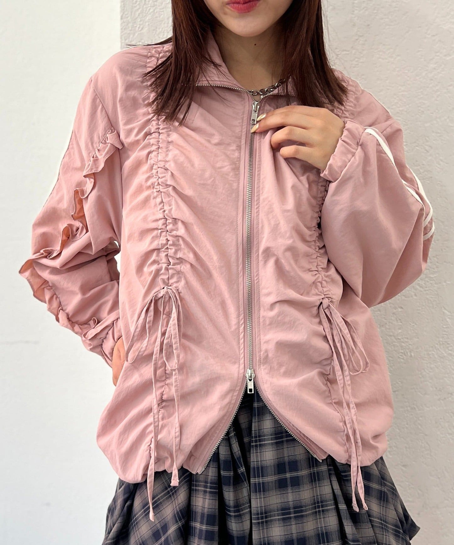 [短/長ver] w closet Ribbon Line ZIP Jacket