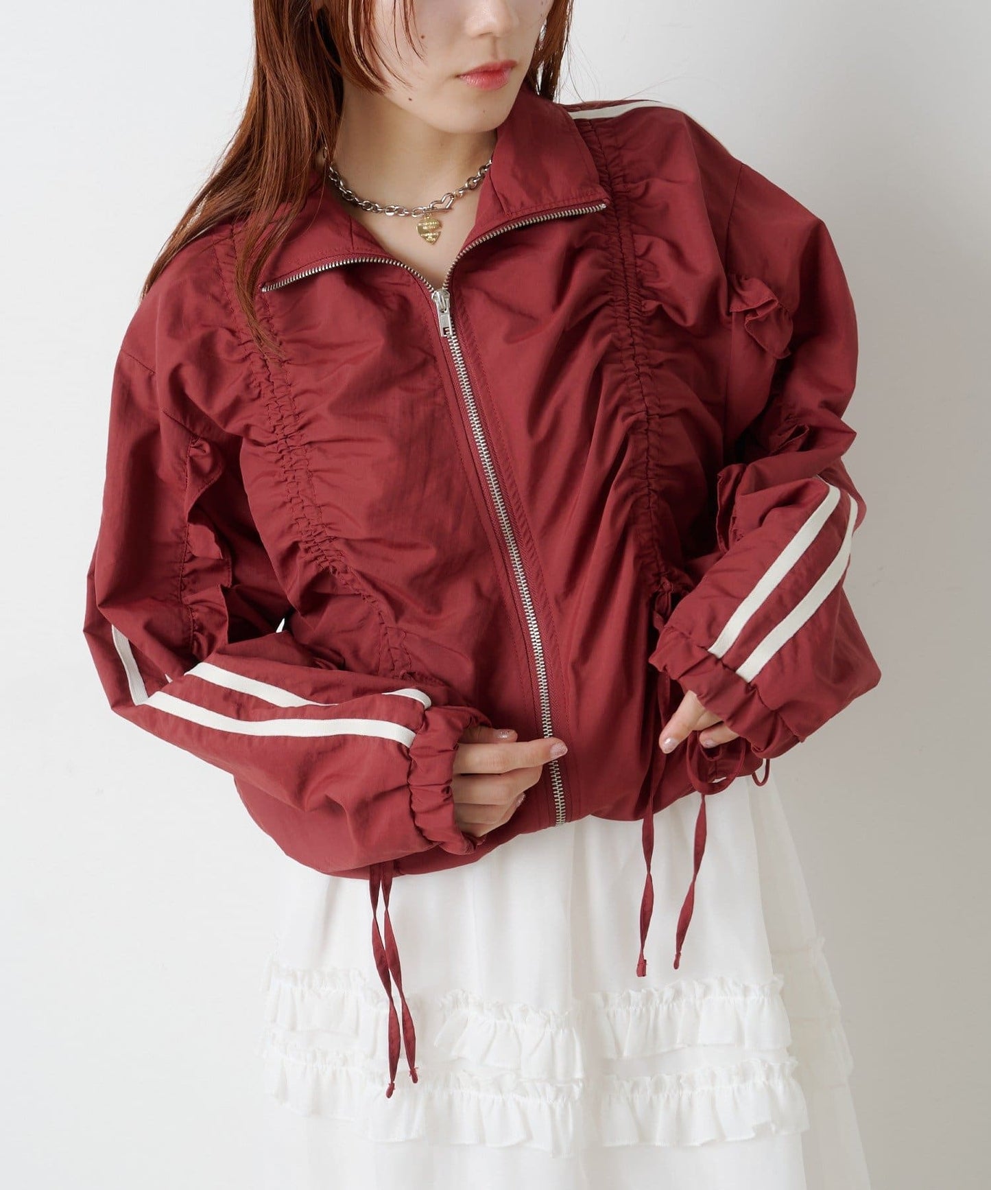 [短/長ver] w closet Ribbon Line ZIP Jacket