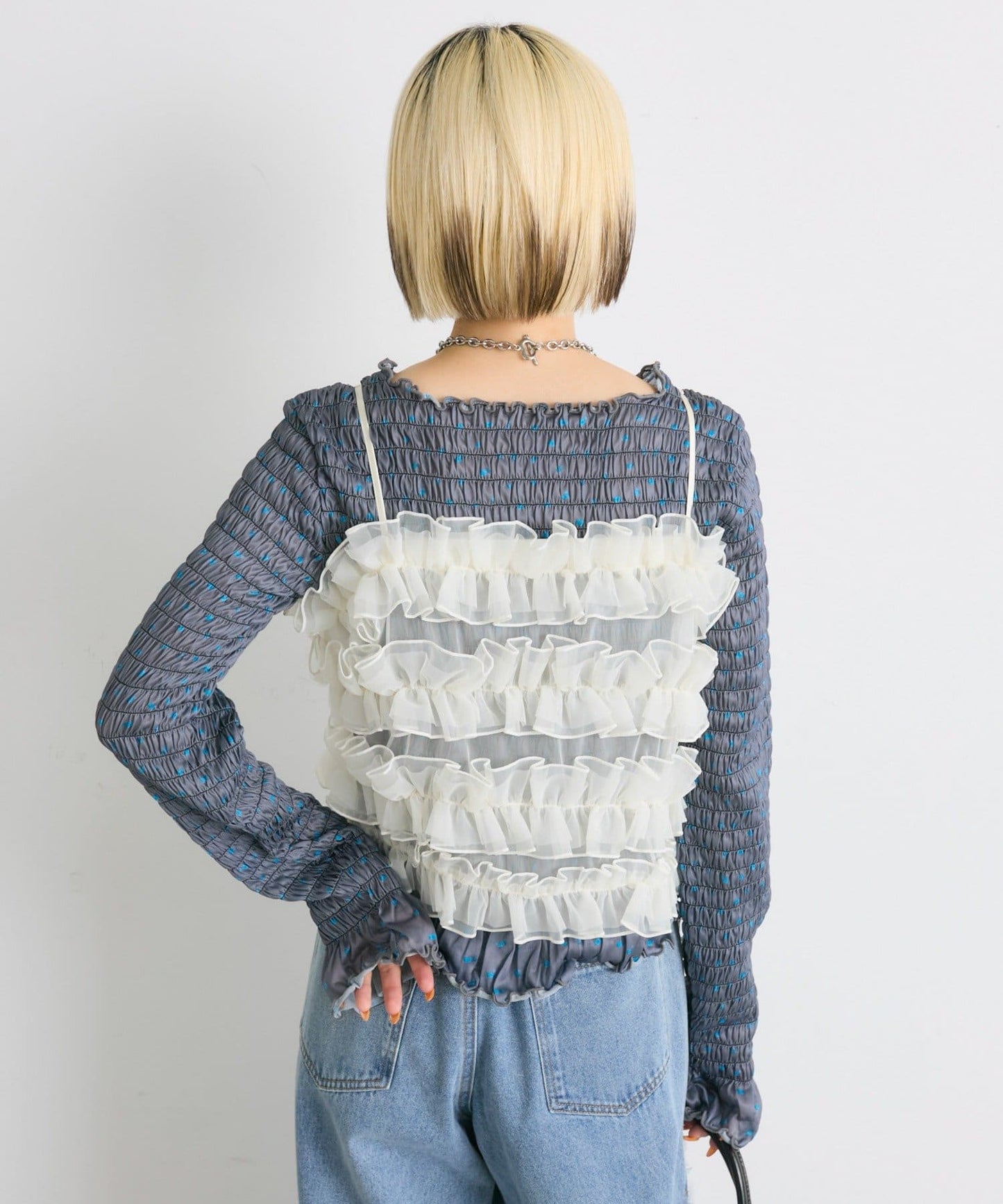 [前後2Way] w closet Frilled bustier camisole