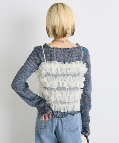 [前後2Way] w closet Frilled bustier camisole