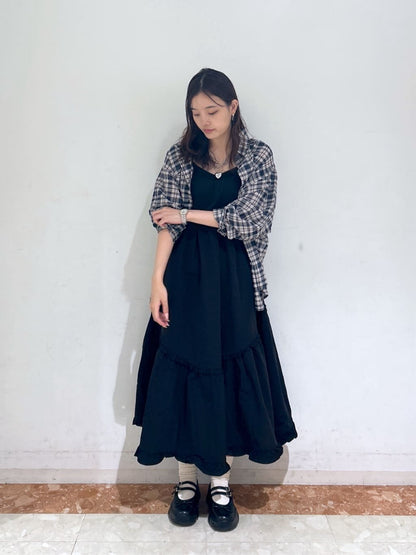 w closet 大口袋格紋襯衫