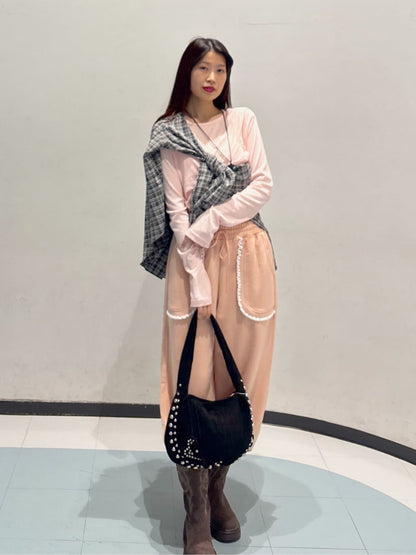 w closet 大口袋格紋襯衫