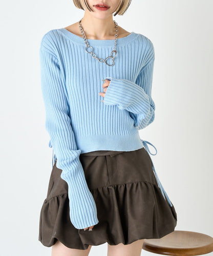 w closet 抽繩短針織衫