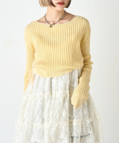 w closet 抽繩短針織衫