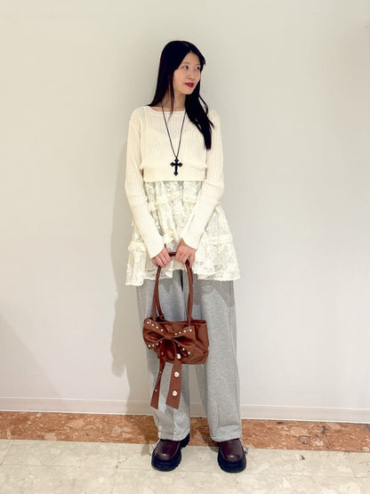 w closet 抽繩短針織衫