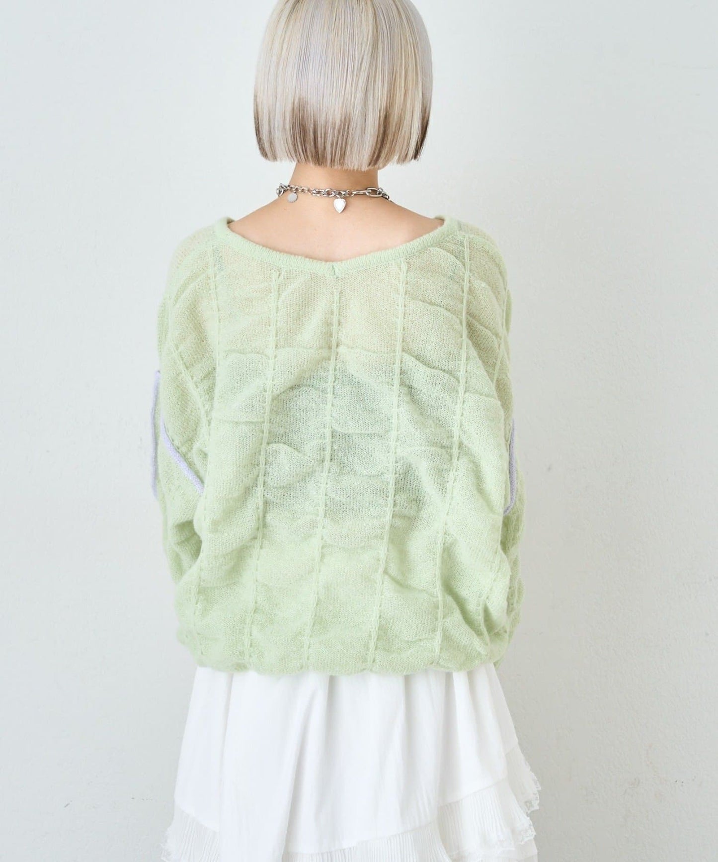 w closet 抽繩拼色針織