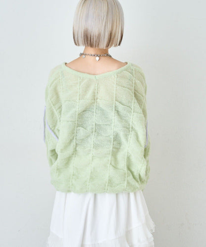 w closet 抽繩拼色針織