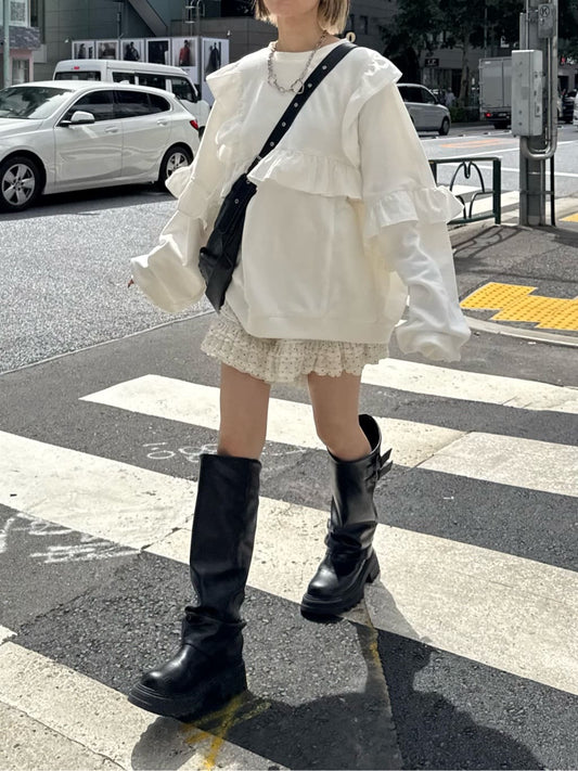 w closet Frill BIG sweatshirt