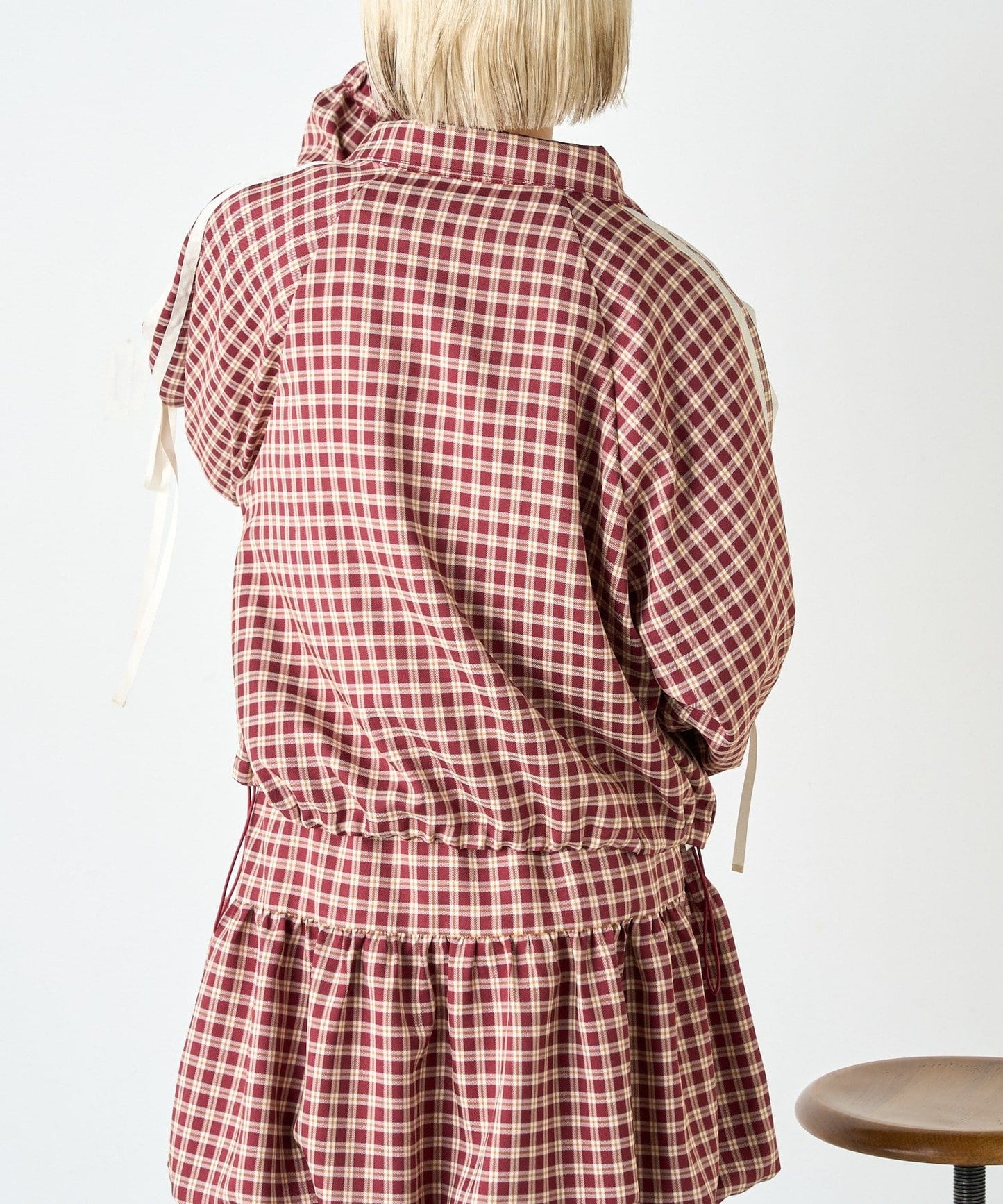 w closet Check line blouson