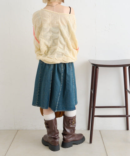 w closet 雙腰帶中長裙