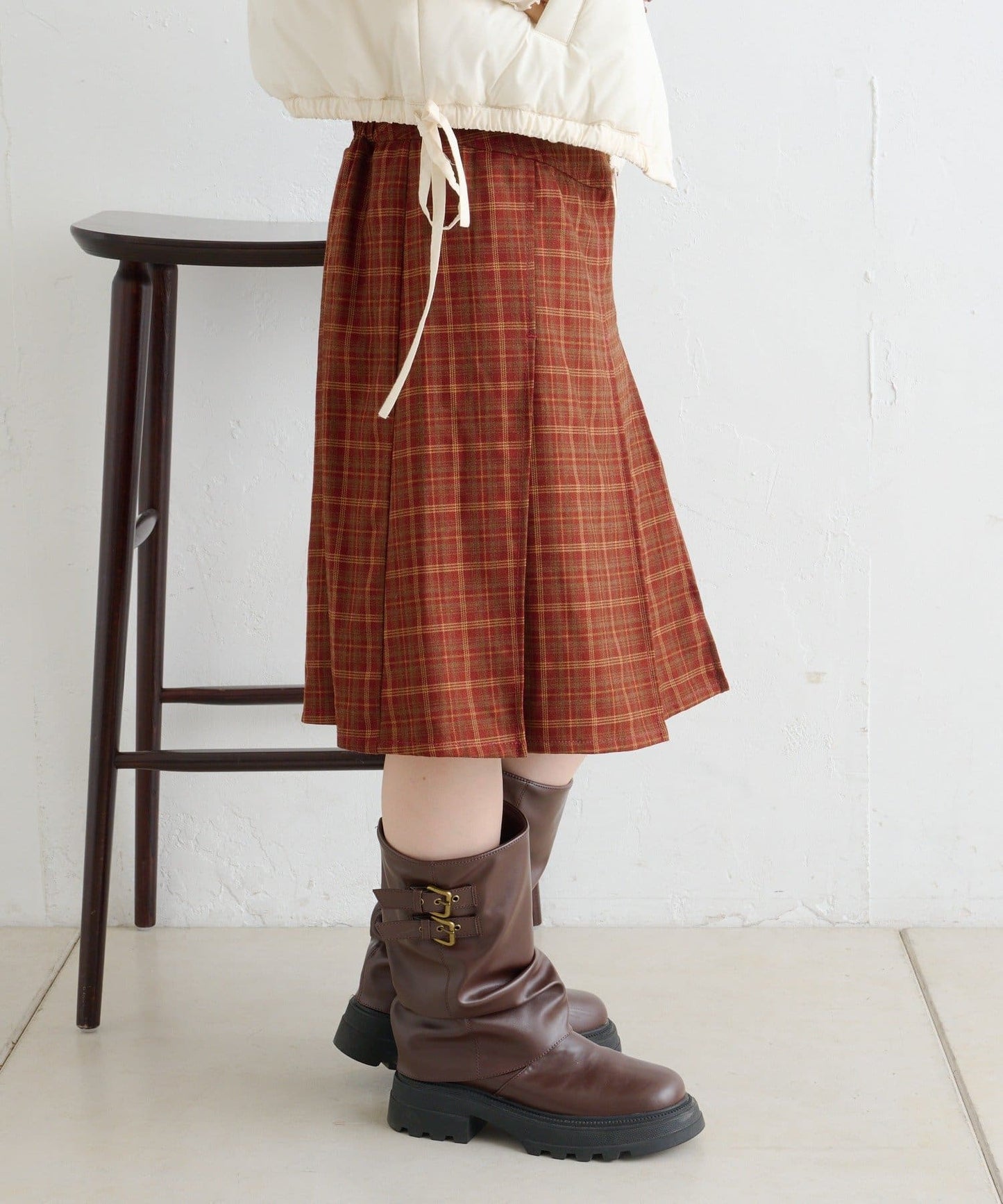 w closet 雙腰帶中長裙