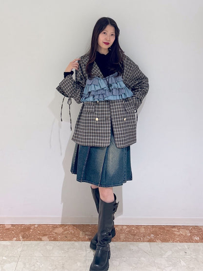 w closet 雙腰帶中長裙