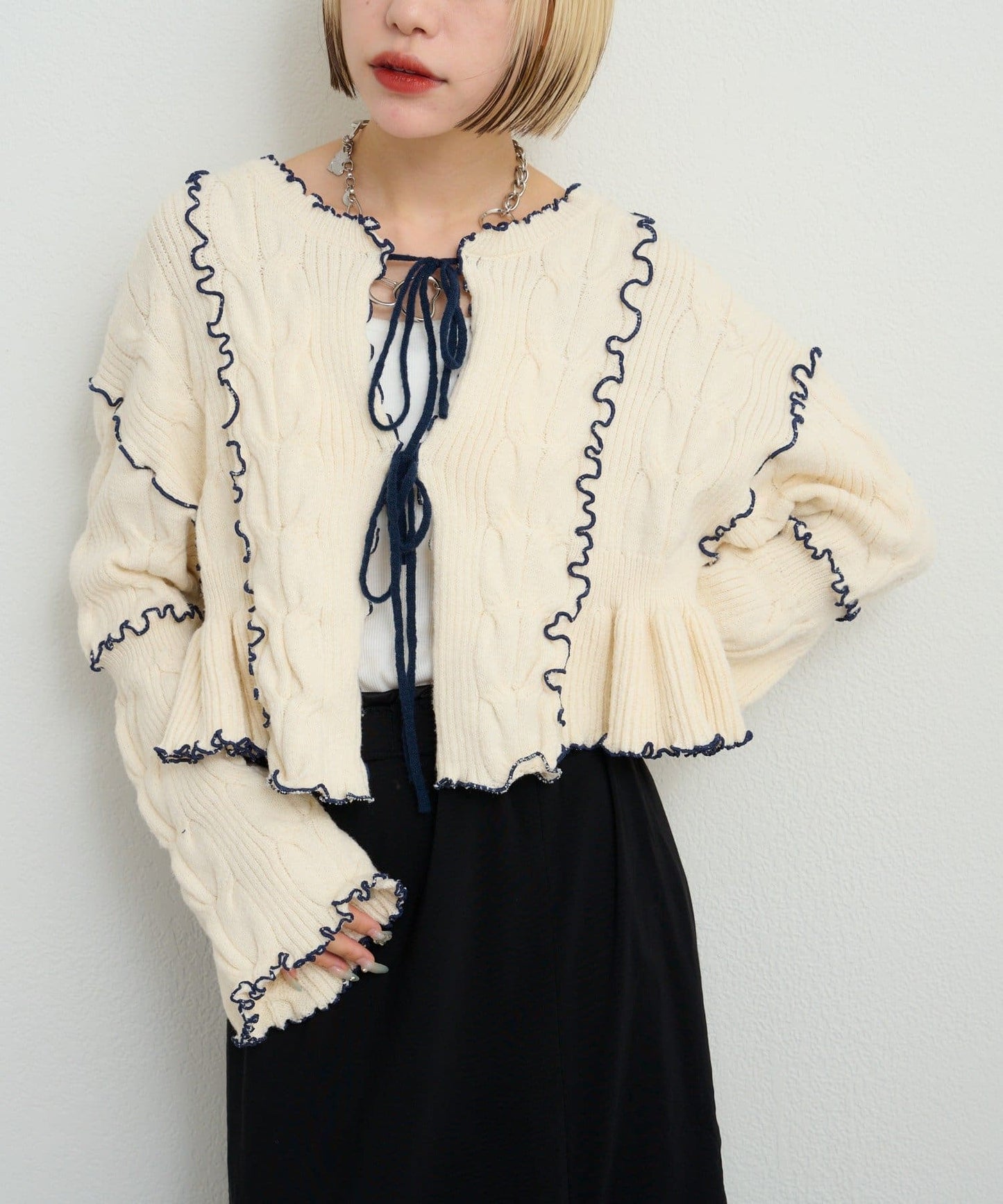 w closet 靚配色針織Cardigan