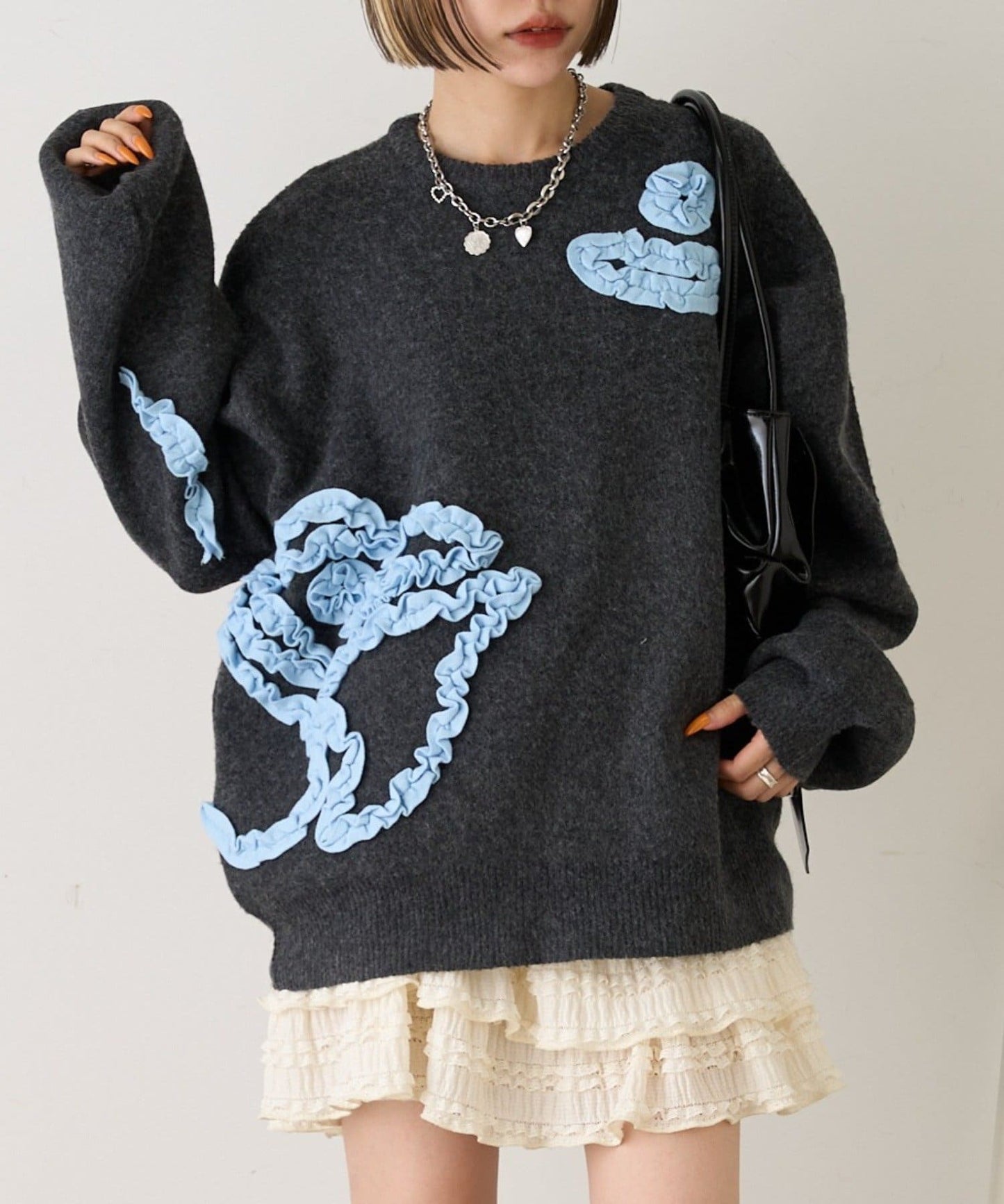 w closet Colored flower motif knit