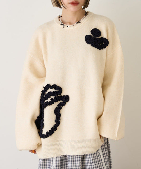 w closet Colored flower motif knit