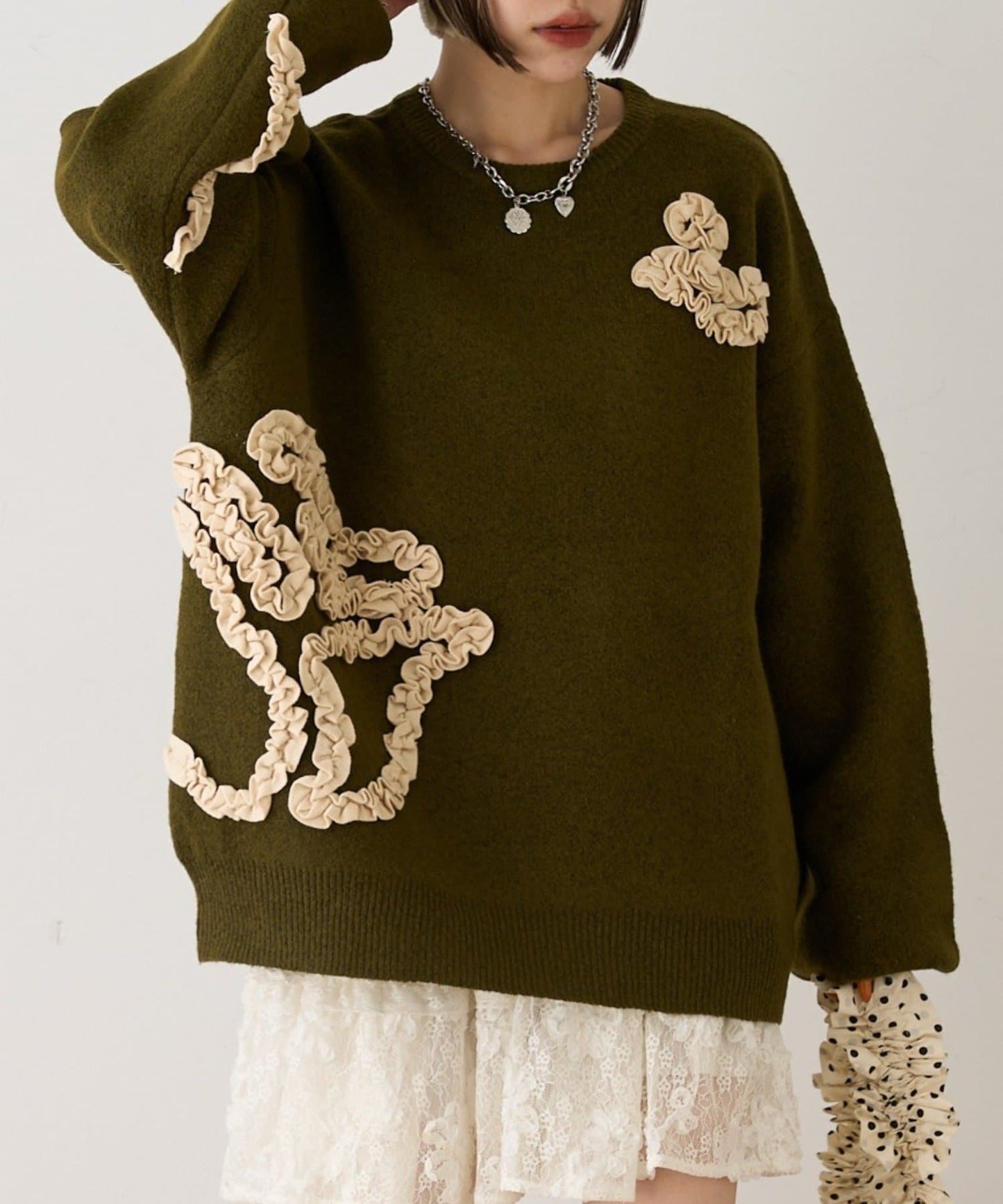 w closet Colored flower motif knit