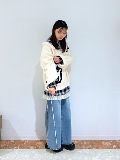 w closet Colored flower motif knit