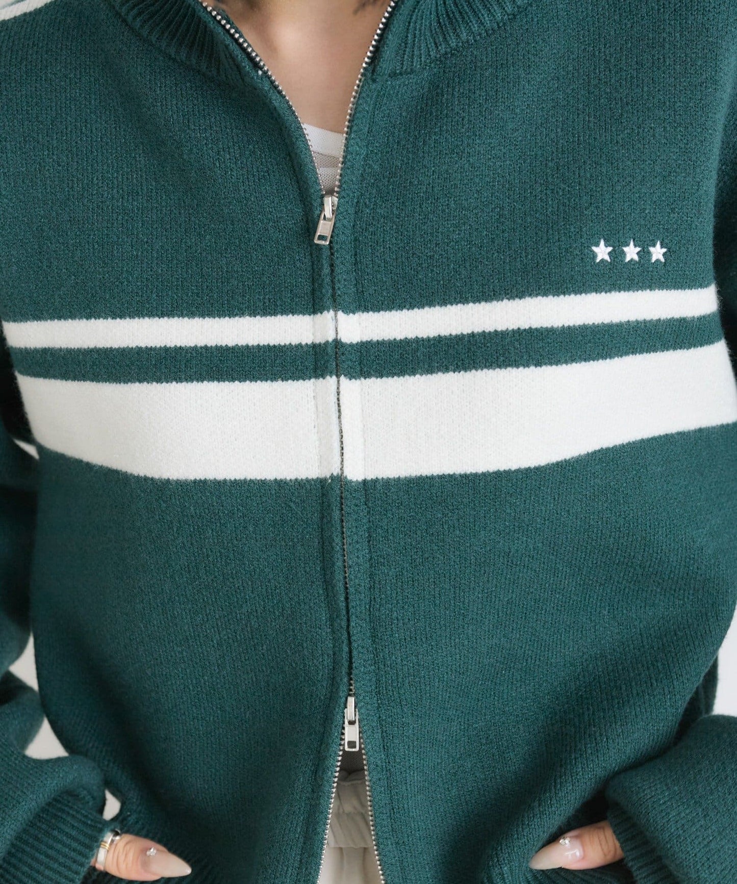 w closet Line knit ZIP blouson