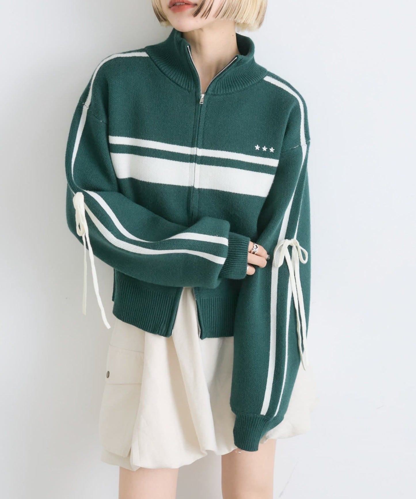 w closet Line knit ZIP blouson