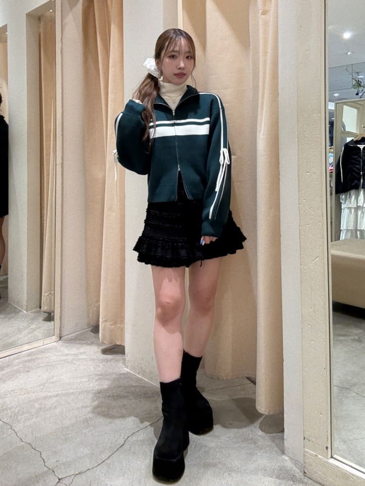 w closet Line knit ZIP blouson