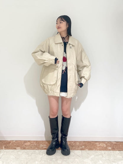 w closet 可拆毛毛領口仿皮外套