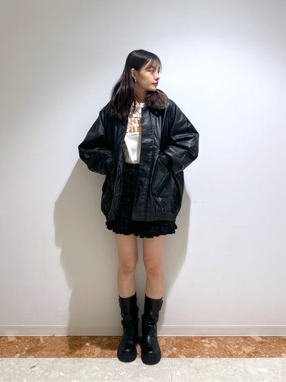 w closet 可拆毛毛領口仿皮外套