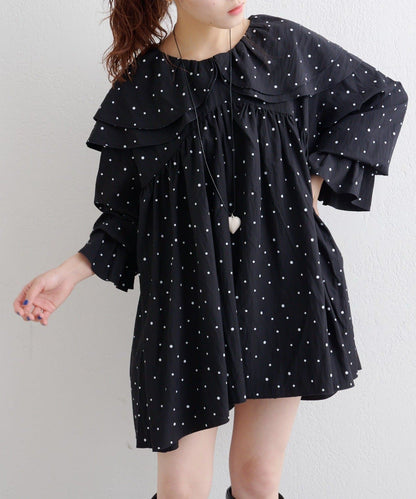 w closet 雙層荷葉邊束腰上衣 ♡