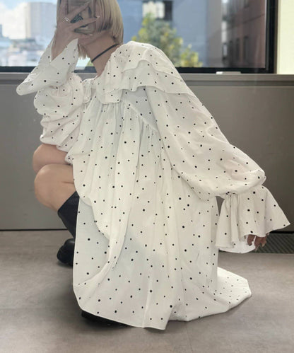 w closet 雙層荷葉邊束腰上衣 ♡