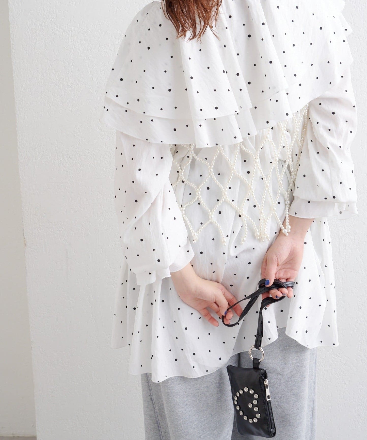 w closet 雙層荷葉邊束腰上衣 ♡