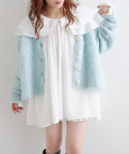 w closet 雙層荷葉邊束腰上衣 ♡